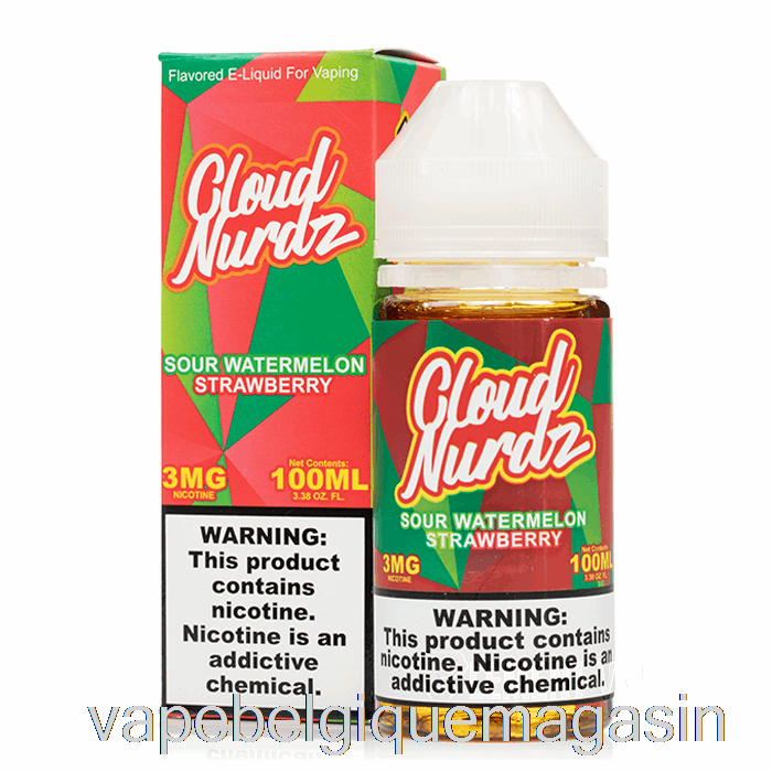Vape Belgique Acidulé Pastèque Fraise - Cloud Nurdz - 100ml 6mg